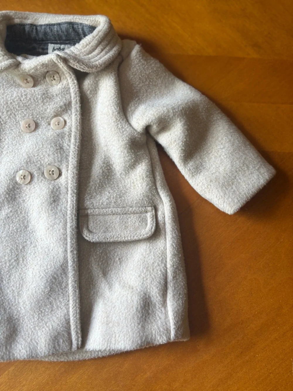 OshKosh Baby B'gosh Baby Girls Ivory Peacoat Jacket Size 3M